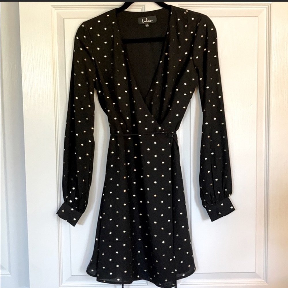 Black Lulus polka dot dress